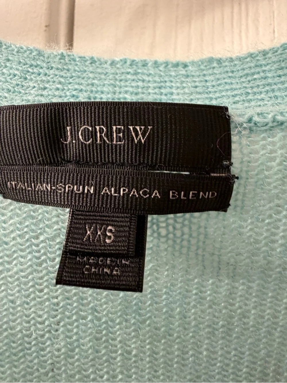 J. Crew Alpaca Mint Green V-Neck Button Front Cardigan